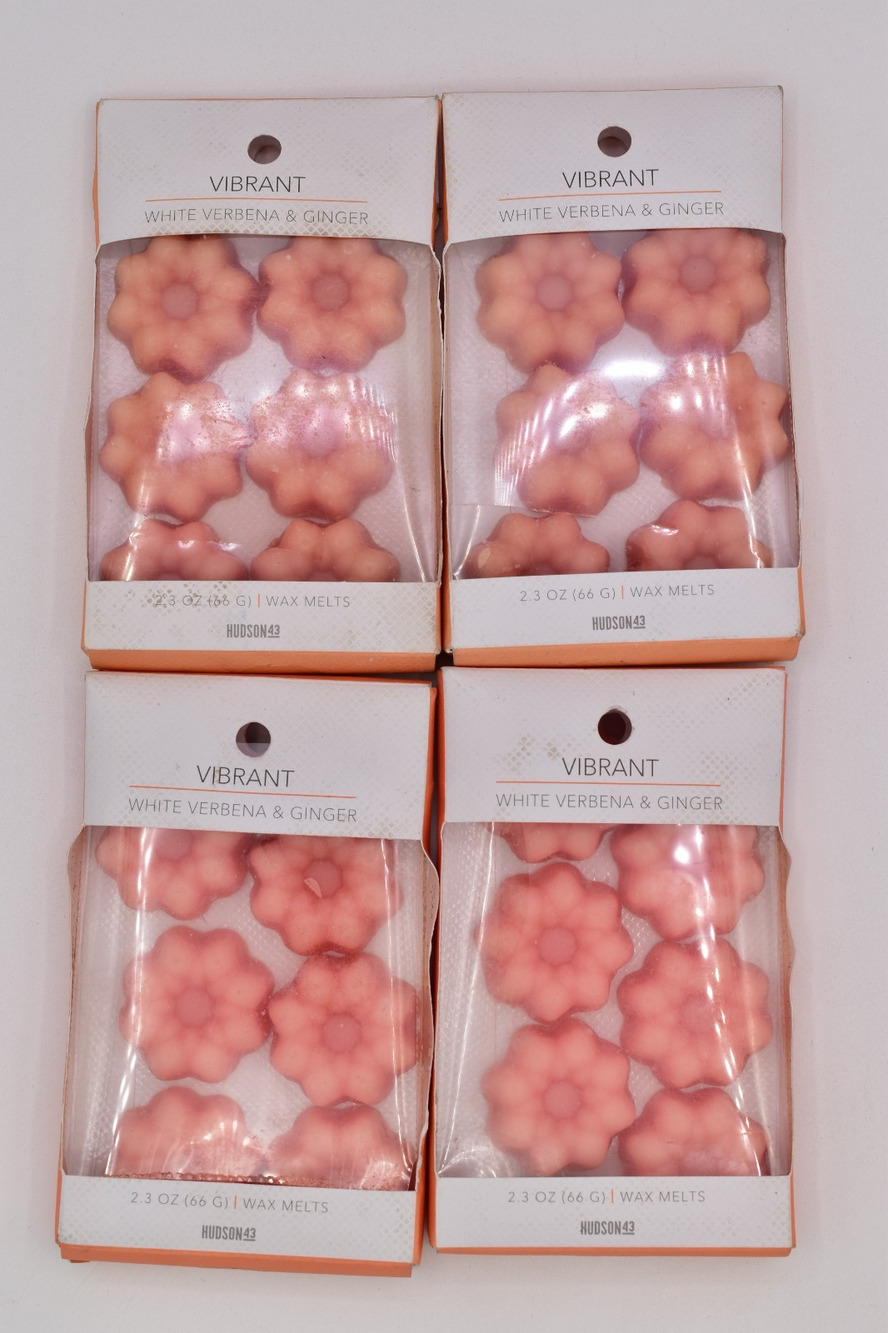 Hudson 43 Candle & Light 2.3 Oz Wax Melts Vibrant White verbena Ginger Lot of 4